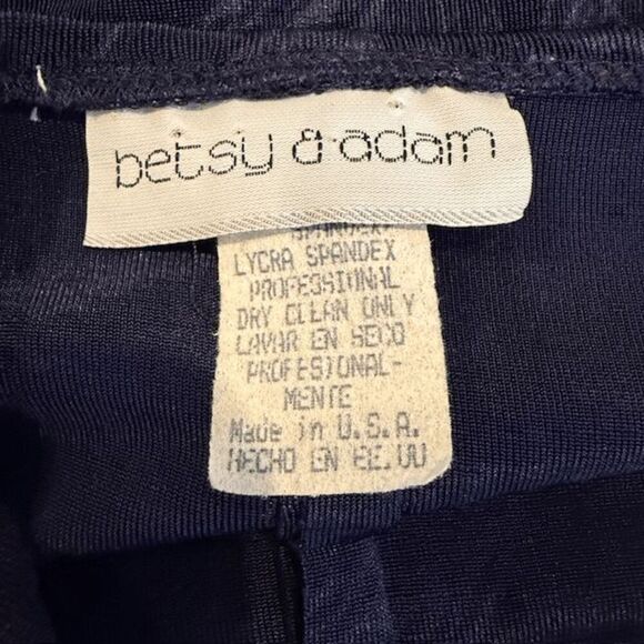 Betsy & Adam Vintage Pullover Sheath Dress Navy Blue Laser Floral Design Size 8 - Picture 4 of 10